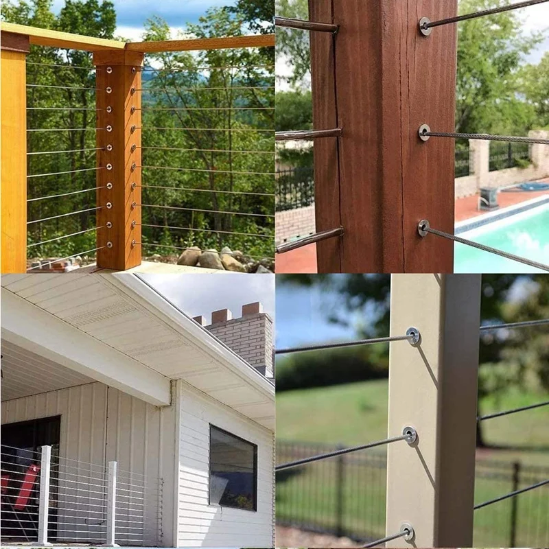 

60Pcs Stainless Steel Protector Sleeves Protective Sleeves for 1/8 inch Wire Rope Cable Railing, DIY Balustrade T316