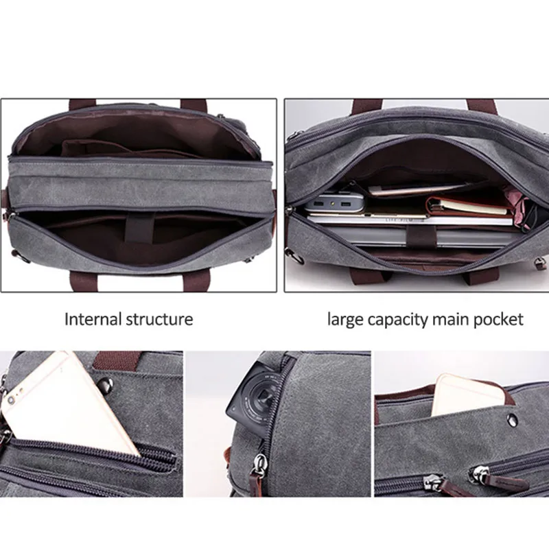 Мужская Холщовая Сумка Большой Вместительный портфель для путешествий сумка