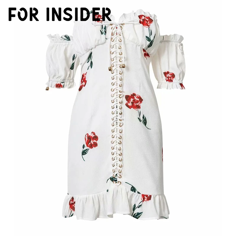 Для инсайдера цветочный принт белое Бандажное Платье женское сексуальное с