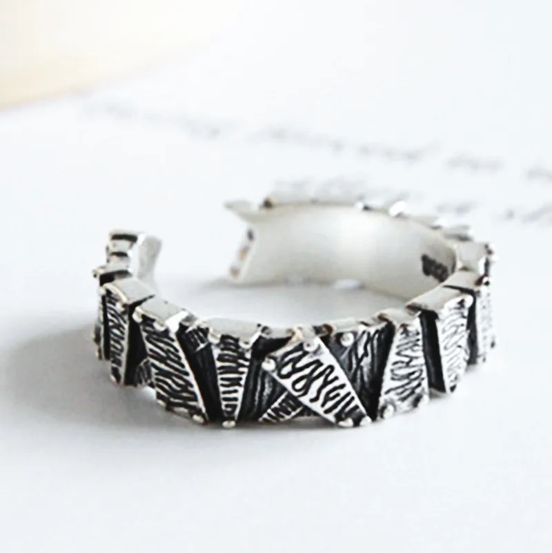 Винтажные серебряные кольца для женщин Регулируемые оригинальной формы