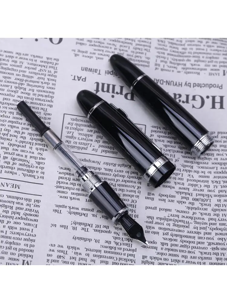 

New Jinhao 159 Black And Silver M Nib Fountain Pen Thick