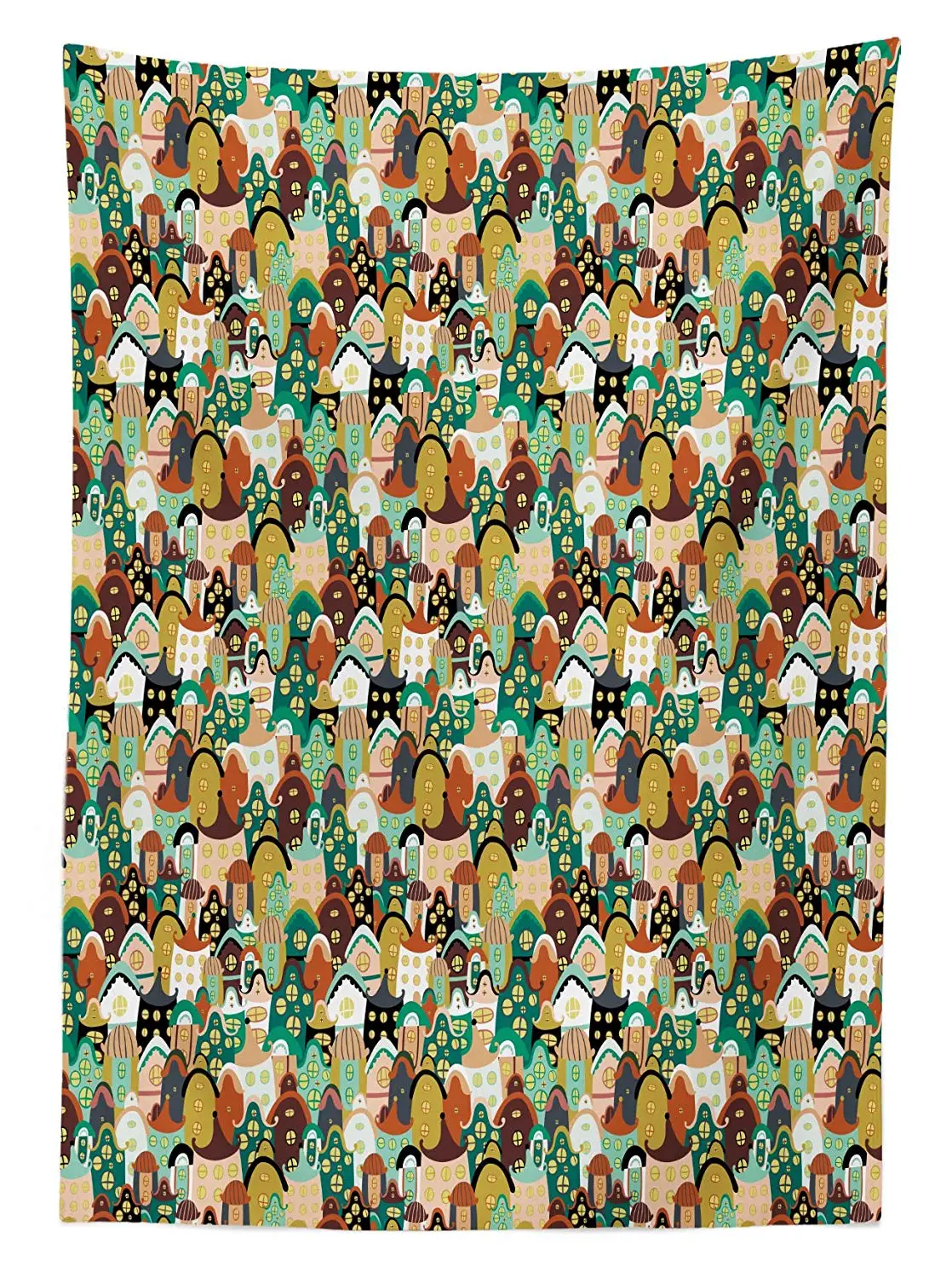 Городской уличная скатерть мультфильм Архитектура абстрактные красочные