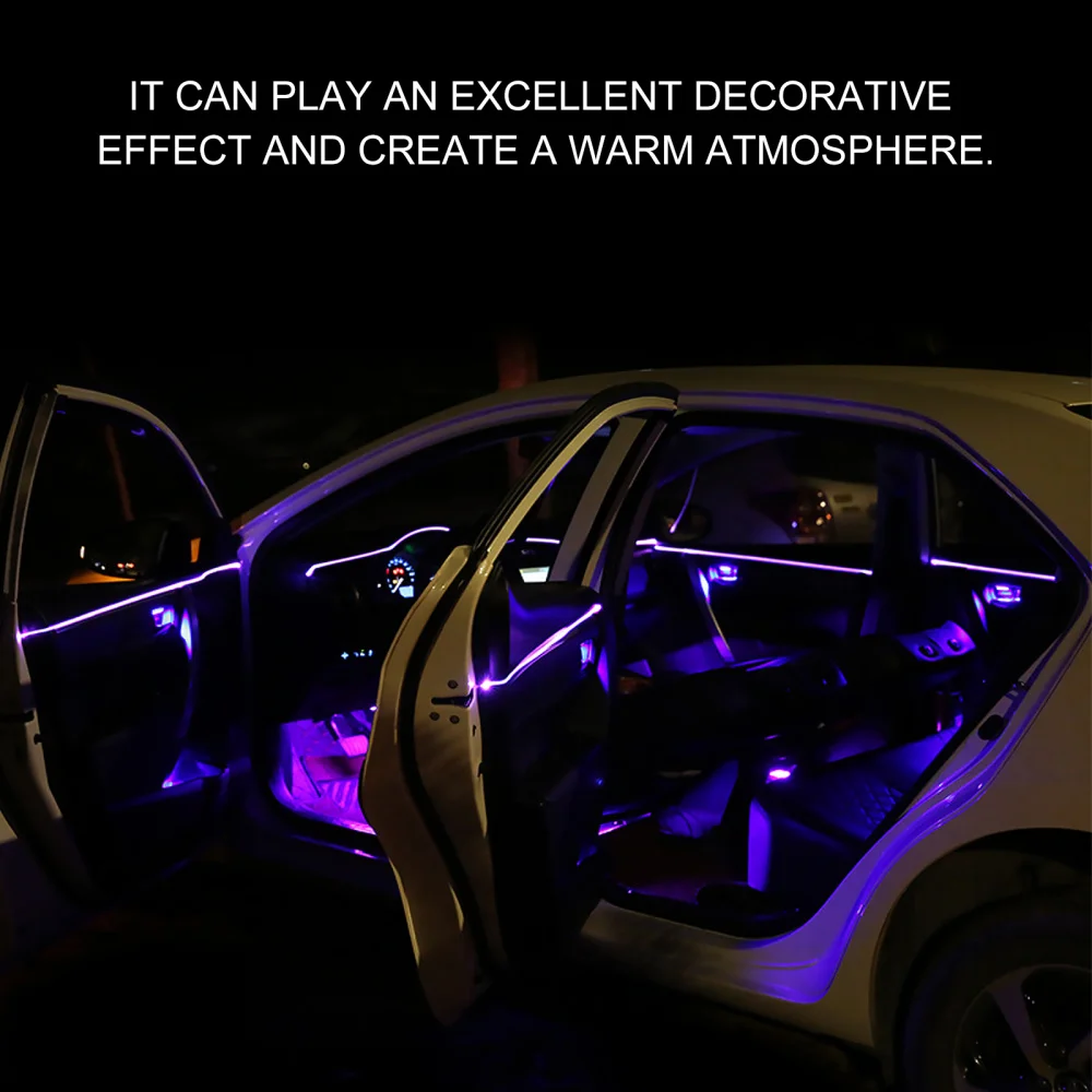 

1 Set Atmosphere Lamp Car Interior LED Light Decor Colorful Car Atmosphere Lamp