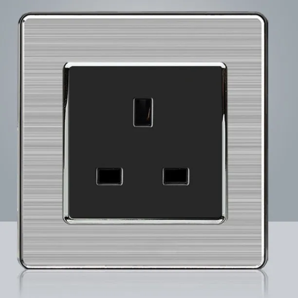 86 UK 86 Тип светодиодный случайный точечный usb-переключатель Зеркало акриловая Бытовая нержавеющая сталь матовая панель 4 банды 2 способ переключатель розетка немецкий - Цвет: 86 UK