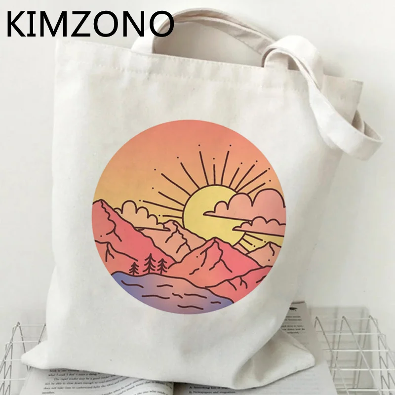 

Vaporwave the Great Wave shopping bag cotton recycle bag bolsas de tela grocery canvas bag bolsas reutilizables woven sacolas