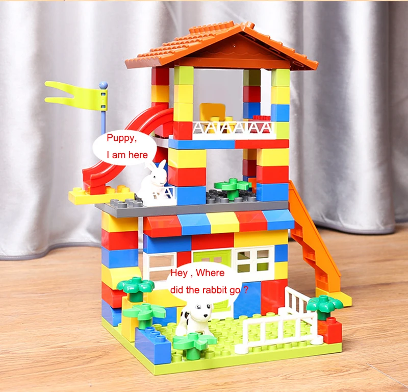 89PCS Big Building Blocks Colorful Bulk Bricks With Figure Accessories Compatible big blocks DIYToys for Children Gifts | Игрушки и