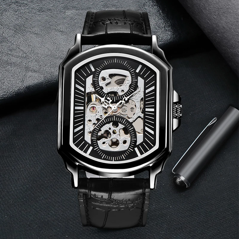 Часы наручные Forsining Мужские автоматические Классические Прозрачные брендовые