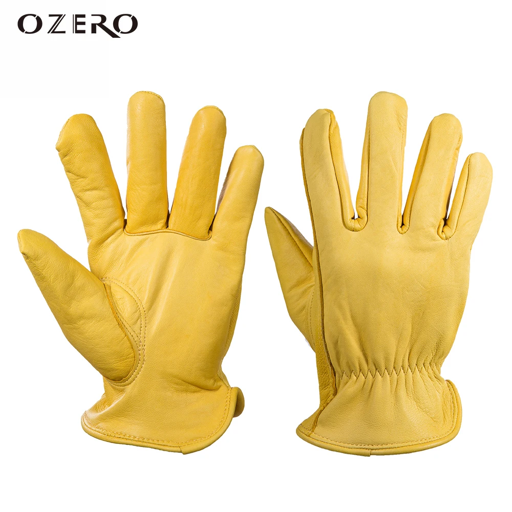 Перчатки OZERO мужские рабочие из козьей кожи защитные для резания ремонта гаража