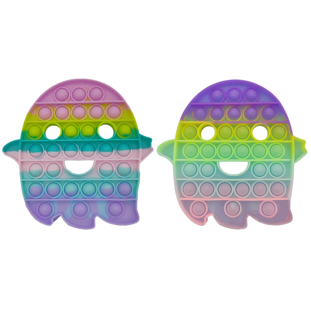

Helloween Ghost Rainbow Silicone Push Bubble Fingertip Toys Anti-Stress Set Stress Reliever Squeeze Crafts Adults Child Toys