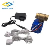 russian water leaking sensor with dn15 brass valve water flood alert leaking detector for home barthroom security alarm system