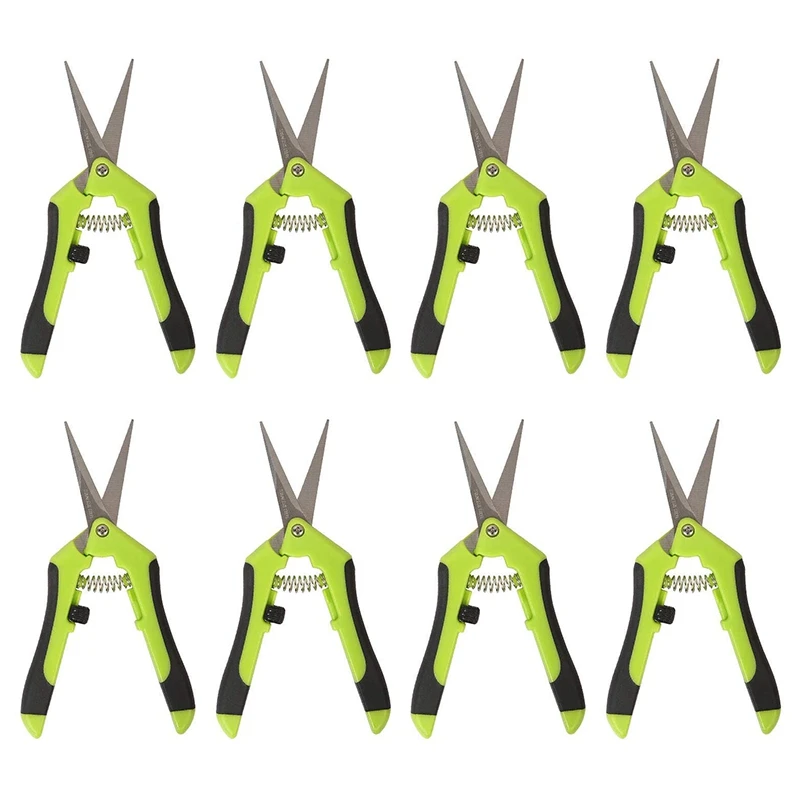 

8 Pack 6.5 Inch Bud Trimming Scissors, Professional Stainless Steel Gardening Hand Pruners Micro-Tip Pruning Snips