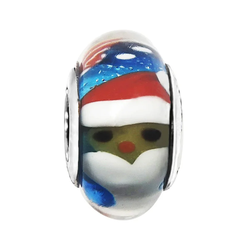 

Christmas Charms Gift Flowers Love Beads 925 Silver Glass Bead For Women Jewelry making Fit original Bracelet Pendants DIY Charm