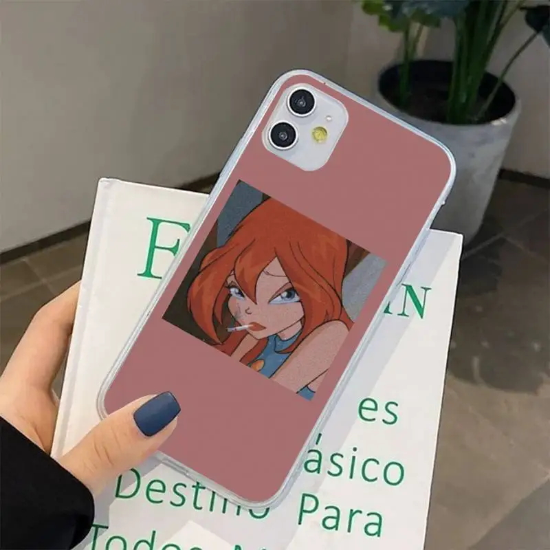 

FHNBLJ Girl Winx Clubs Phone Case for iPhone 8 7 6 6S Plus X 5S SE 2020 XR 11 12 pro XS MAX