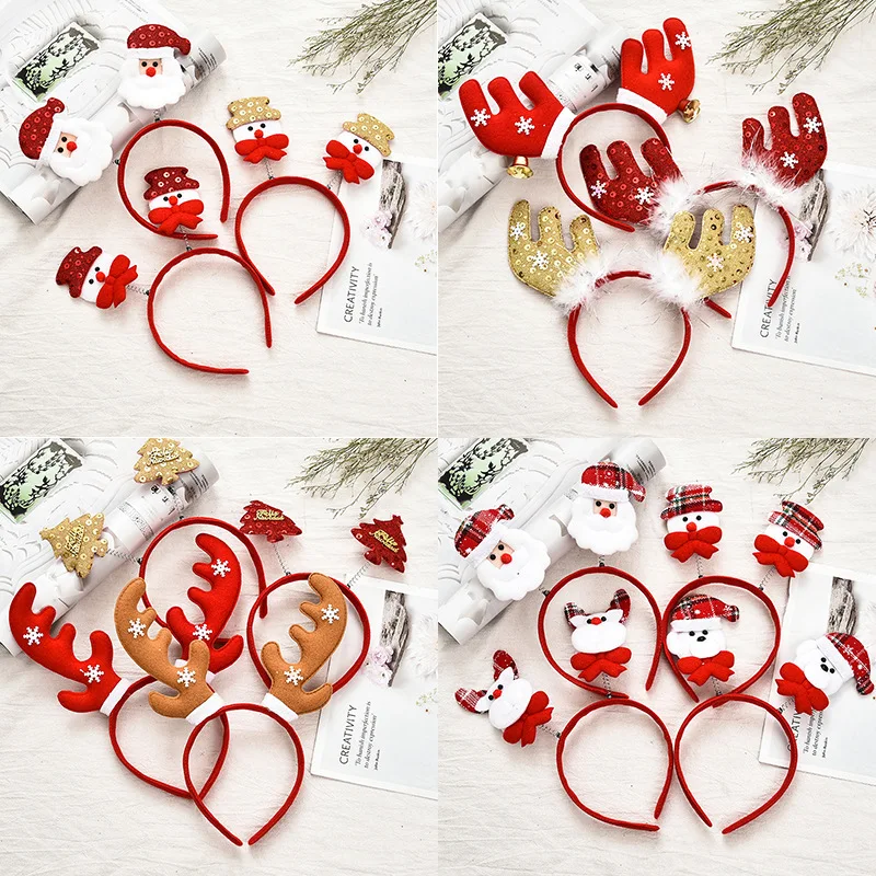 

Children's Cute Hair Accessories Christmas Head Buckle Christmas Headband Clip Gift Cartoon Old Man Snowman Antlers