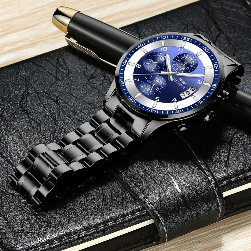 OLMECA Мужские кварцевые наручные часы Для мужчин Роскошные деловые мужские