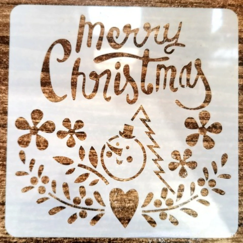 Трафарет с изображением снеговика Санта-Клауса | Канцтовары для офиса и дома