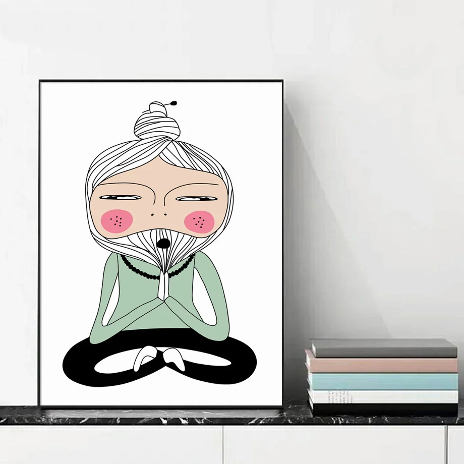 Плакаты в скандинавском стиле с принтами лотоса йоги позы медитации мастер на