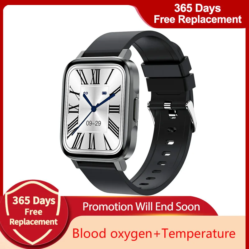 

Smart Watch 1.7 Inch Full Touch TFT Smartwatch Men Women Body Temperature Blood Pressure Fitness Bracelet Waterproof Sports 2021