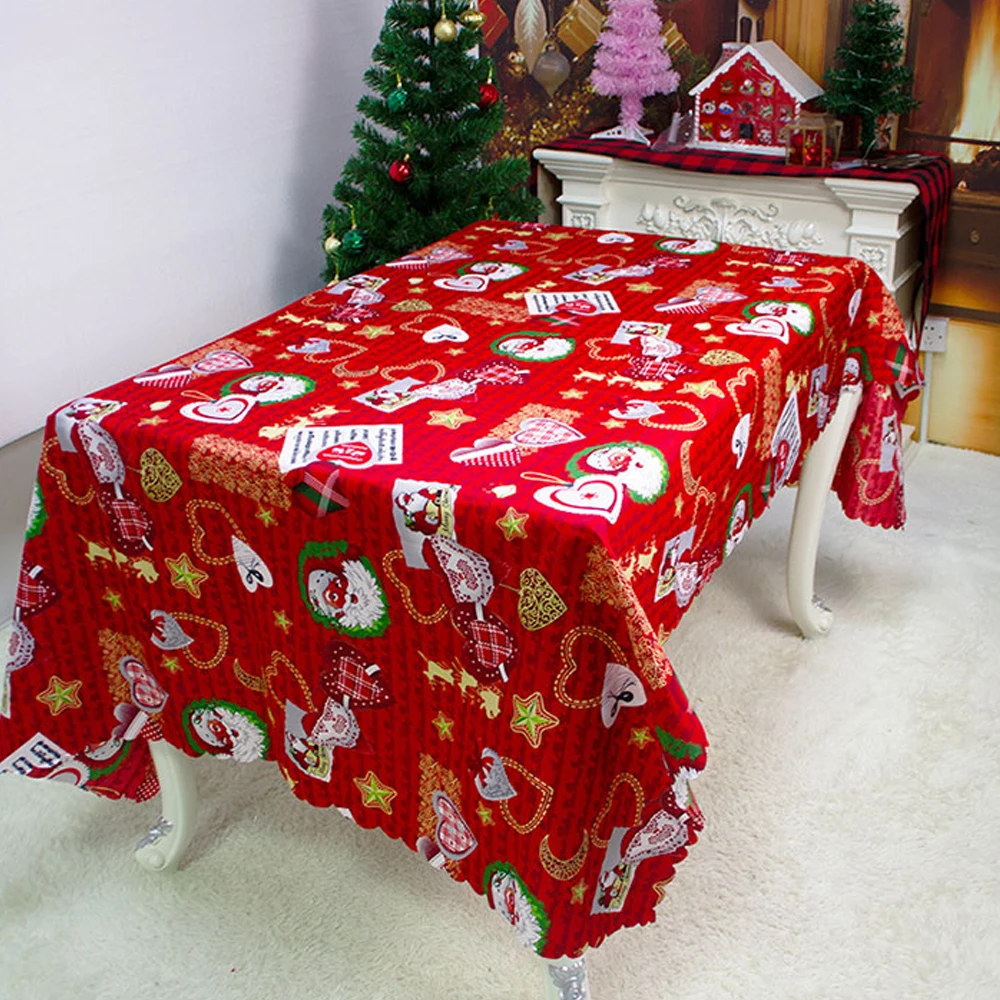 Christmas Table Cloth Printed Tablecloth Cover Protector for Dinner Party New Year Decoration 150x220cm |