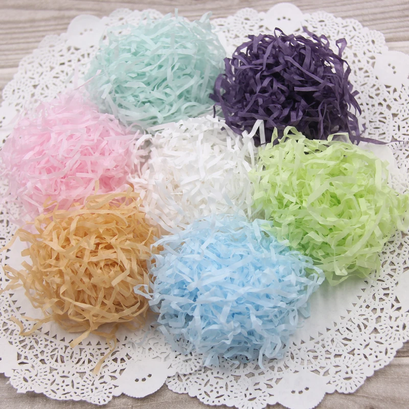 

20g/bag Raffia&Dry Straw&Confetti Shredded Crinkle Paper Gifts Box Filling Material Wedding/Birthday Easter Decoration Supplies