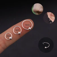 s925 nose ear round helix cartilage ring conch tragus labret hoop septum huggie earrings piercing body jewelry h6