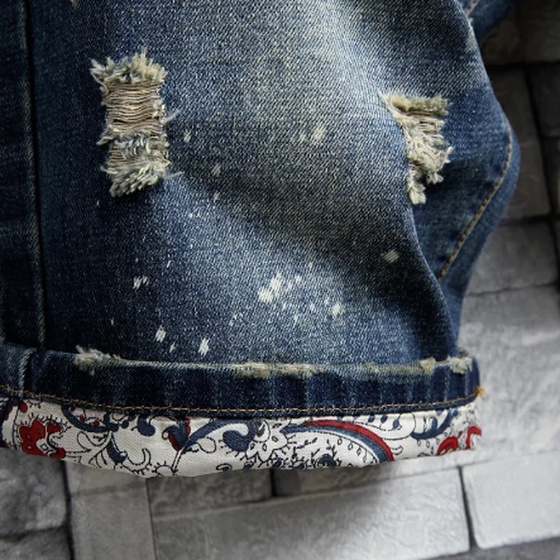 

Men's Ripped Denim Shorts Summer New Brand Fashion Trend Casual Self-cultivation Retro High-quality Men's Clothing Short Jeans