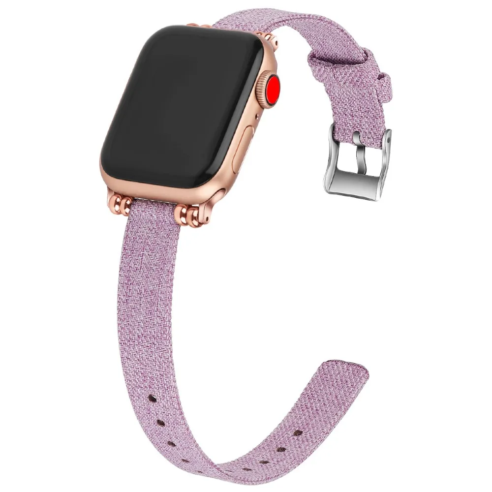 Модный браслет для Apple Watch женский ремешок 38 мм 40 мм 42 мм 44 мм тонкий ремешок для Apple iWatch тканевый ремешок серии 2 3 4 ремешок
