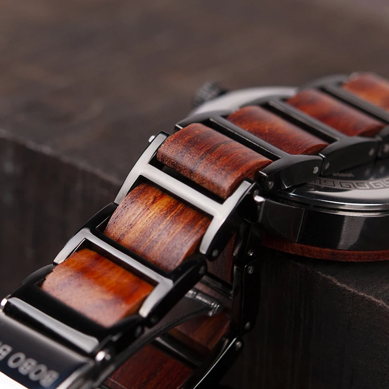 BOBO BIRD женские часы reloj mujer деревянные женские часы кварцевые zegarek damski деревянные с металлом в подарочной коробке
