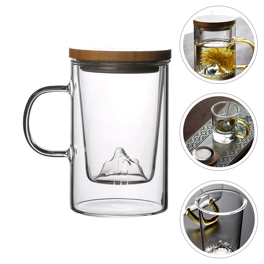 

1Pc Decorative Desktop Tea Cup with Handle Practical Glass Scented Tea Cup