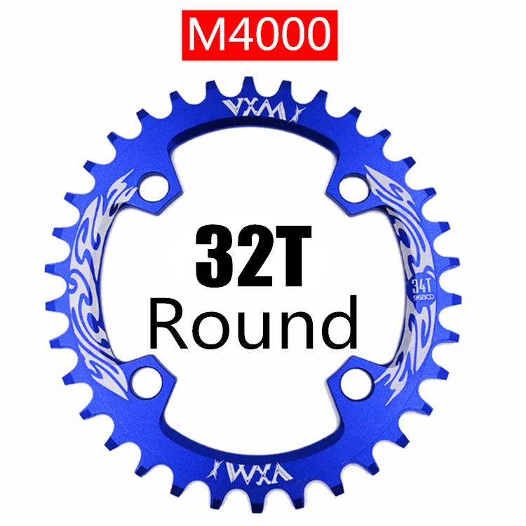 Blue 32T Round VXM Велосипедная кривошипная и цепная цепь VXM 96BCD 32 T/34 T/36 T/38 T круглая узкая широкая цепь MTB дорожный велосипед шатун бензопилы запчасти для велосипеда - Цвет: Blue 32T Round VXM