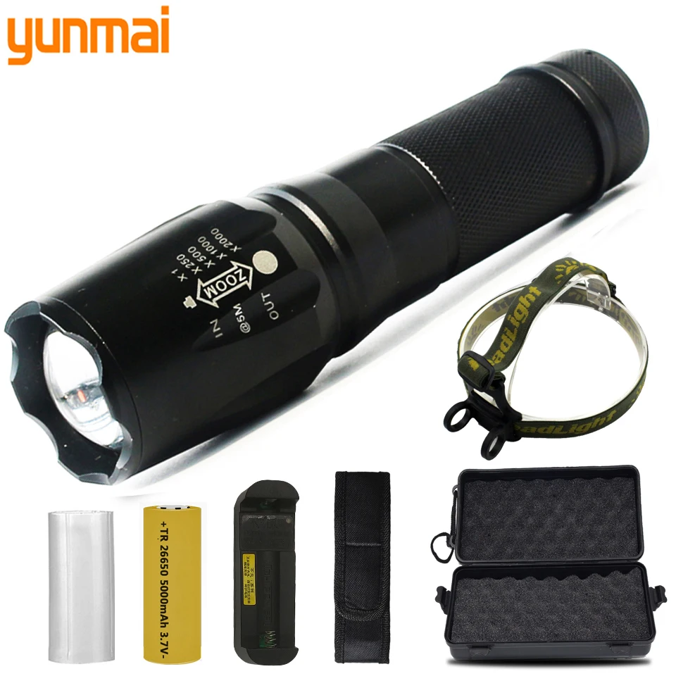 

XHP50.2 4-core High Quality LED Flashlight 5 Modes Waterproof Zoomable Torch 26650/18650/AAA Battery Lantern for Camping