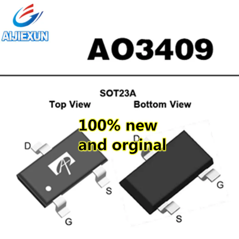 Новый и оригинальный SOT-23 AO3409 A03409 A9TV16 MOS 50 шт. большой запас 100%