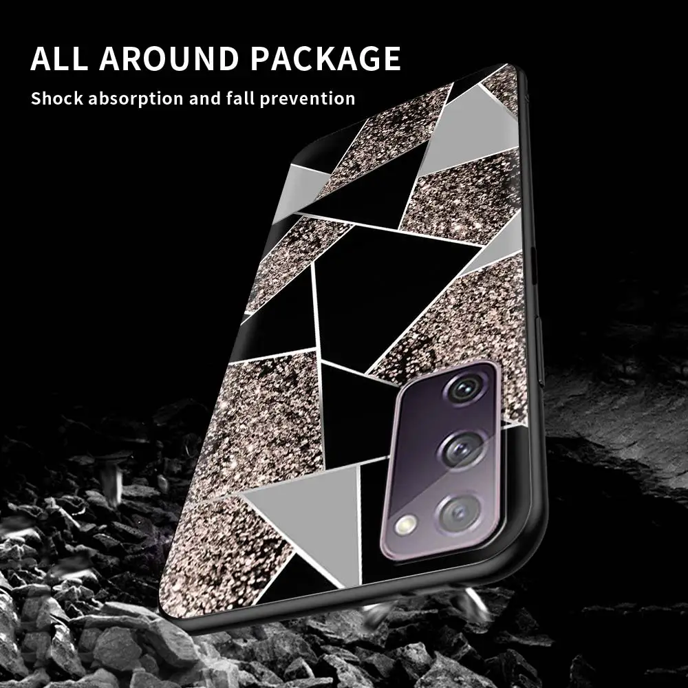 

Case for Samsung S20 FE S21 S10 S9 Plus S8 Phone Cover for Galaxy Note 20 Ultra 10 Lite 9 Soft Coque Fashion Plaid Marble