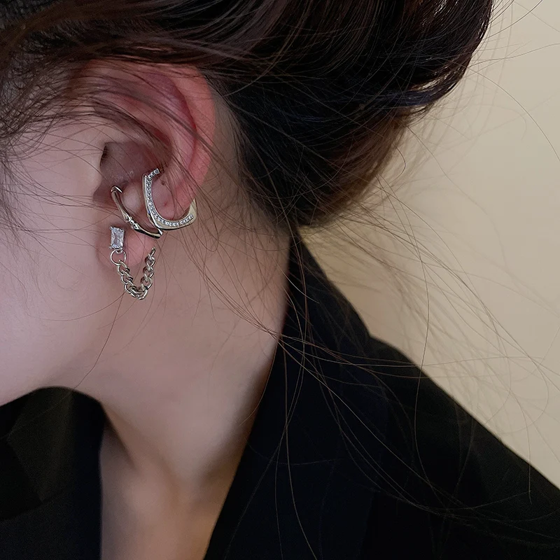

Bilandi Women Jewelry Earrings 2021 New Trend High Quality AAA Zircon Hot Selling Ear Cuff Clip Earrings For Lady Girl Gifts