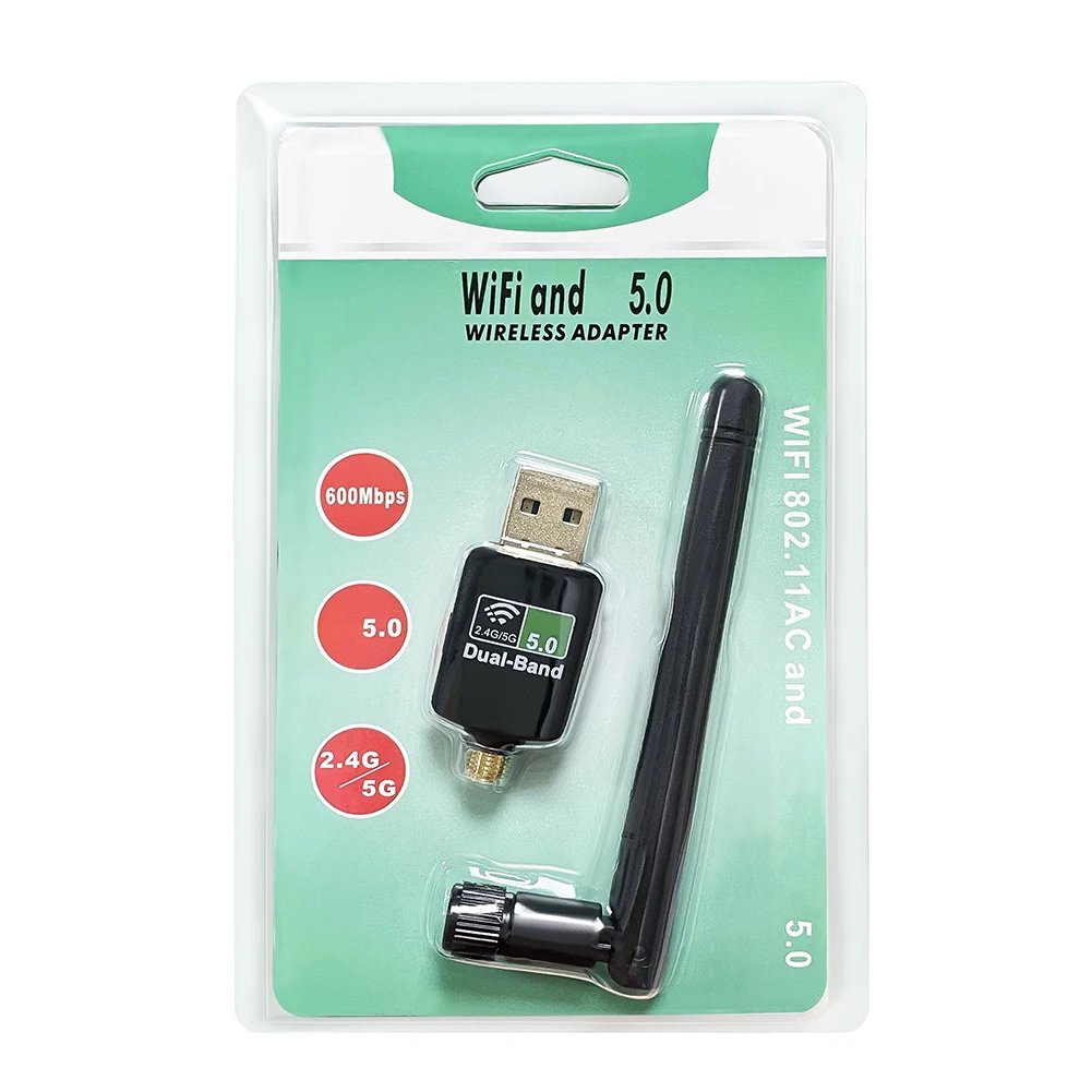 2-в-1 USB WiFi Bluetooth адаптер двойная частота 2 4/5 8 ГГц беспроводной Wifi ключ 600 Мбит/с 802.11AC
