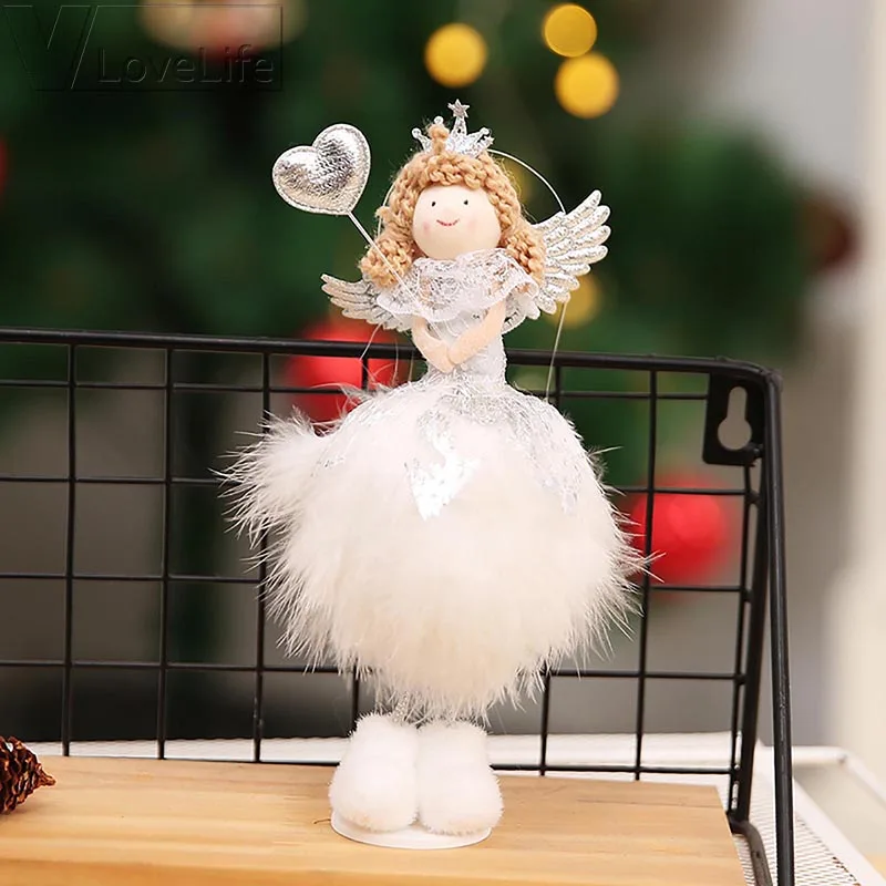 New Year Angel Wings Girl Doll Christmas Decorations Xmas Tree Pendant Home Desk Decor Gift For | Дом и сад