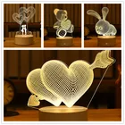 3D светильник Акриловый СВЕТОДИОДНЫЙ Ночник подарок на день Святого Валентина свадебное украшение детский душ Детский день рождения кролик Пасха украшение