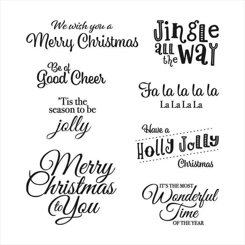 

Holly Jolly Wishes Stamp Set Christmas Songs Sentiments Clear Stamps for DIY Scrapbooking Card Making Crafts