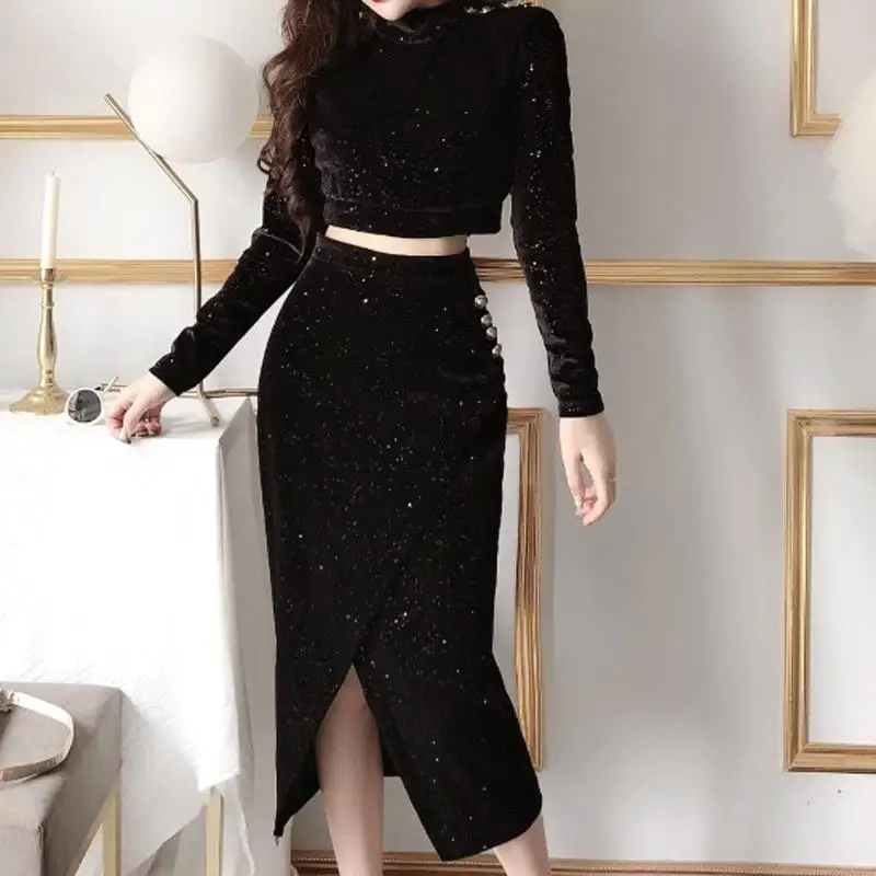 Женские весенние и осенние комплекты из 2 предметов с длинными рукавами топы