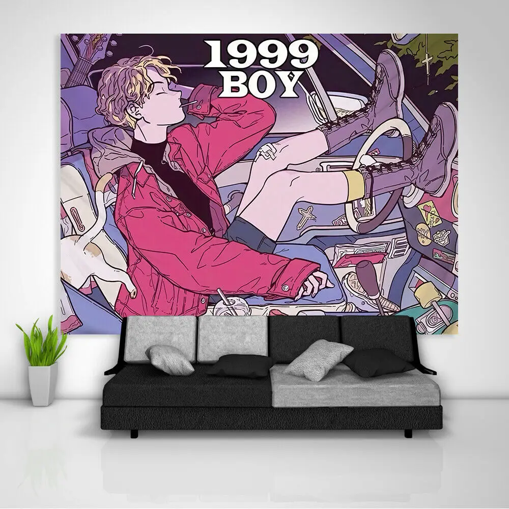 

CUT Anime Cute Boy Tapestry Wall Hanging Decor Blankets Poster Oil Painting Art Print Tapestries Background Cloths For Dorm