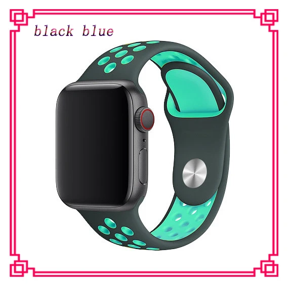 gray blue Ремешок для apple watch 5 4 band iwatch series 4 3 2 correa apple watch 42 мм 38 мм 44 мм 40 мм силиконовый браслет pulseira ремешок для часов - Цвет ремешка: gray blue