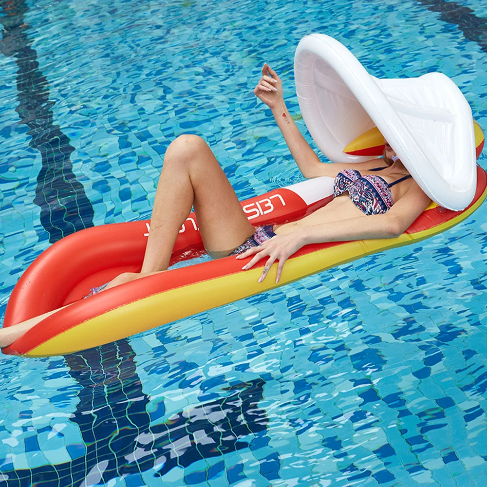 

Summer Inflatable Deck Chair Shape Swim Pool Floats Raft Air Mattresses Swimming Fun Water Sports Beach Toy For Adult