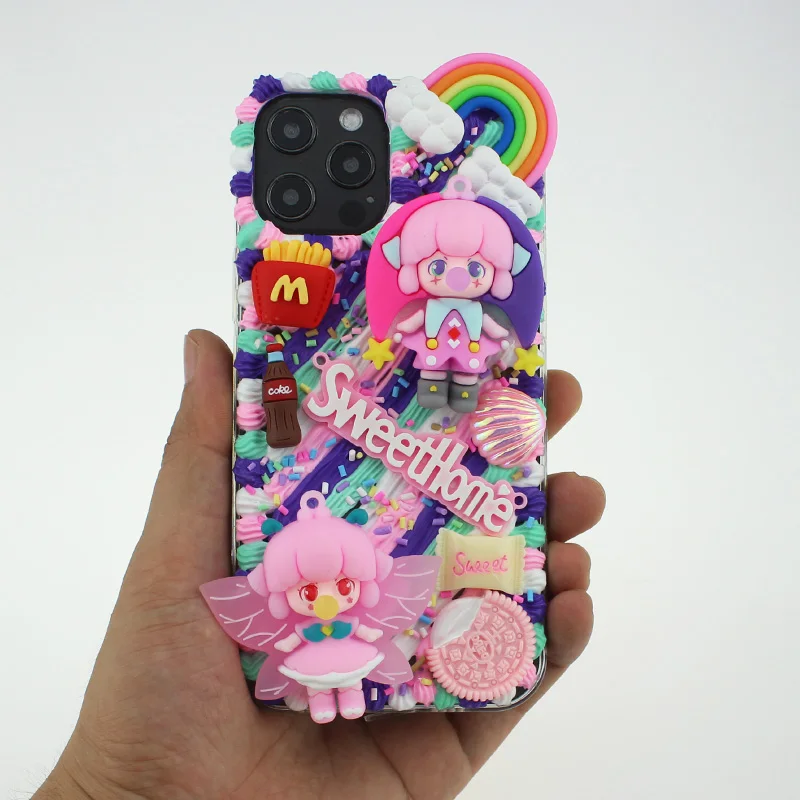 

new kawaii bubble girl phone case for iphone 12 11 pro max xs xr se 7 8 plus mini 13 applle lg htc phone cover lovely samsung