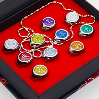 10pcs luminous anime ring set akatsuki itachi ring for women men zinc alloy rings anime jewelry accessories cosplay party props