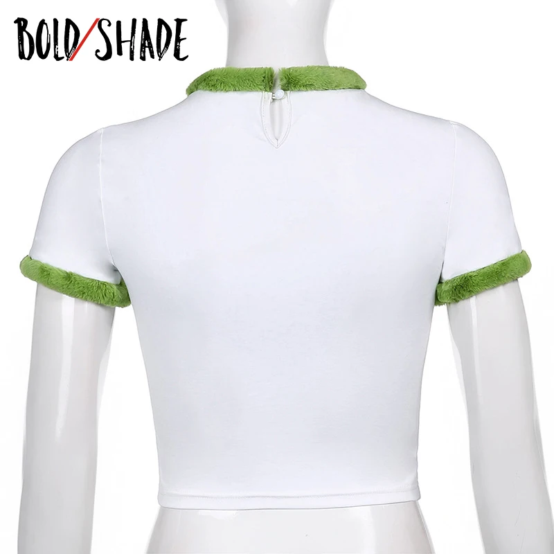 

Bold Shade 2000s Aesthetic Patchwork Crop Tops Floral Cartoon Print Skinny T-shirt Indie Retro E-girl Style Street Fashion Tees