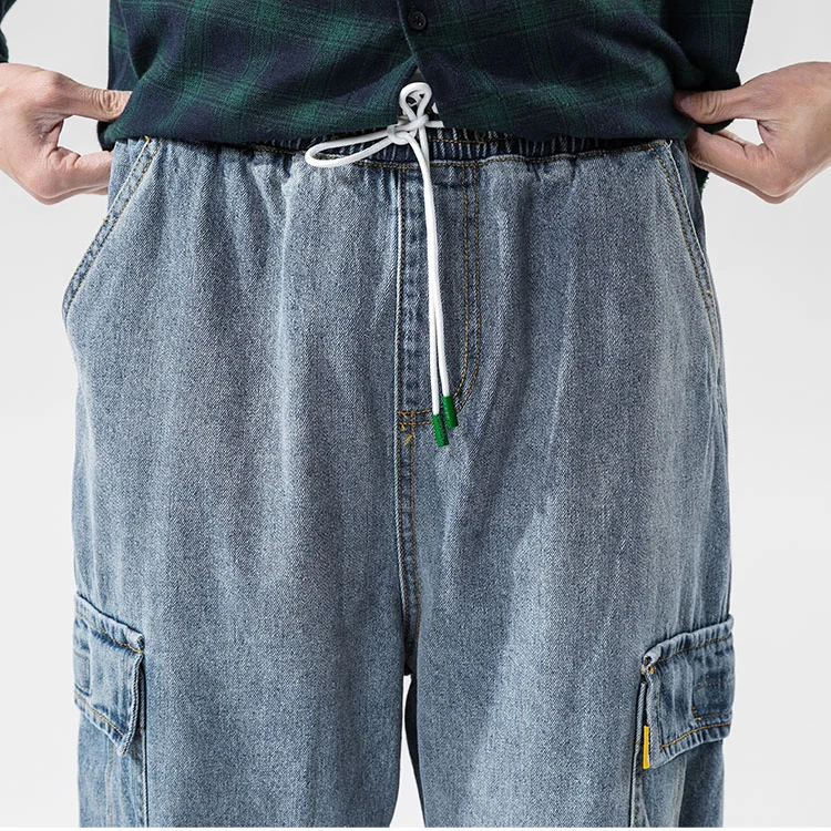 

Una Reta Jeans Mens 2020 New Hip Hop Mens Harem pants Loose Denim Joggers Streetwear Fashion Trousers Side pocket Men Jeans