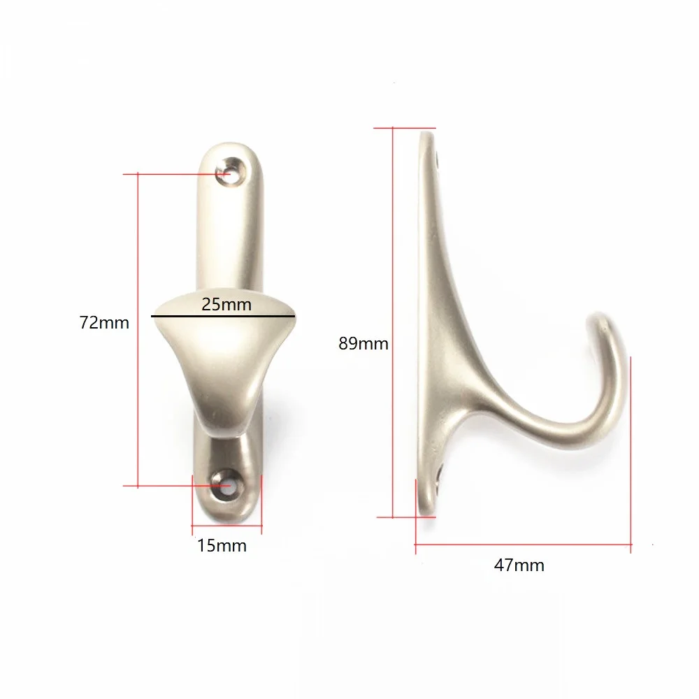 4pcs Good Quality Home Kitchen Wall Door Zinc Alloy Nickel Holder Hook Hanger For Hanging