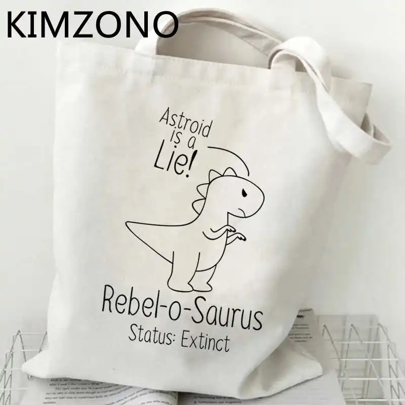 

Холщовая Экологически чистая сумка для покупок с динозавром, Джутовая сумка для покупок, сумка для покупок из переработанного материала