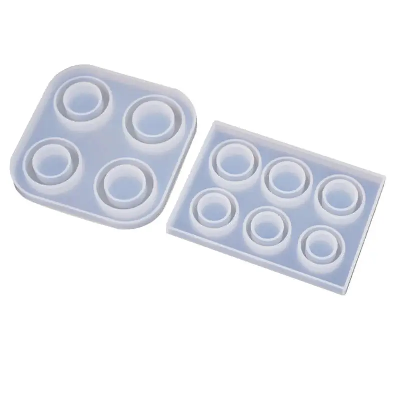 

4/6 Grid DIY Handmade Rings Shape Silicone Epoxy Mold UV Resin Moulds Pendant Tools Jewelry Making HX6F