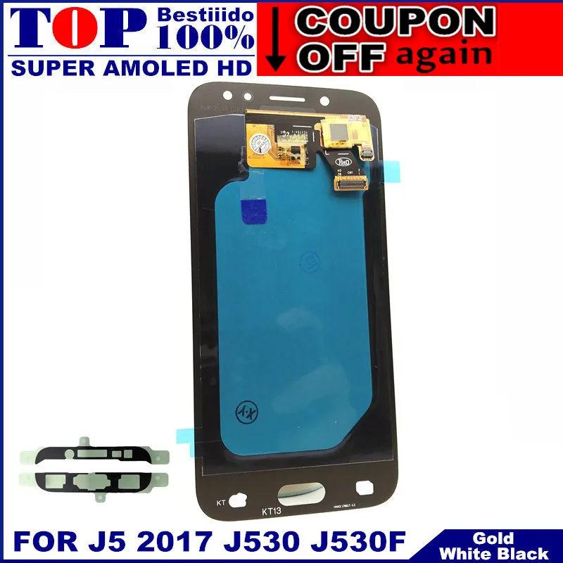 ЖК дисплей для samsung Galaxy AMOLED J5 2017 J530 SM J530F J530M кодирующий преобразователь сенсорного